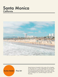 Santa Monica Beach- Art Poster - Korbin Bielski Fine Art