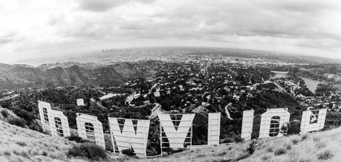 photo of the Hollywood sign and behind the Hollywood sign in Los Angeles california